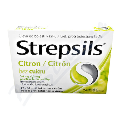 Strepsils Citron bez cukru 0.6mg/1.2mg pas.24