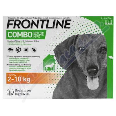 Frontline Combo Spot on Dog 2-10kg pipeta 3x0.67ml