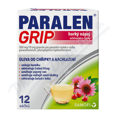 Paralen Grip Echi+šíp.500/10mg por.gra.sol.scc.12