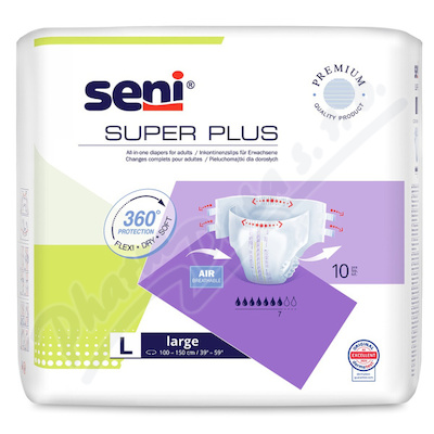 Seni Super Plus inkon.plenkové kalhotky L 10ks