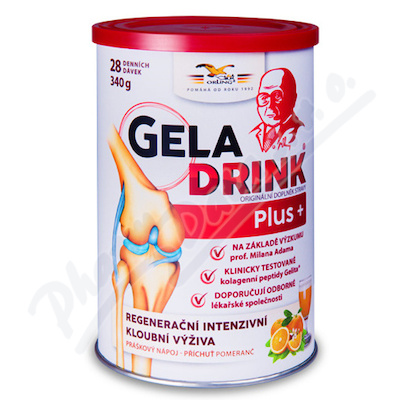 Geladrink Plus+ práškový nápoj pomeranč 340g