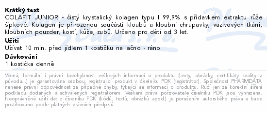 Colafit JUNIOR 60 kostiček