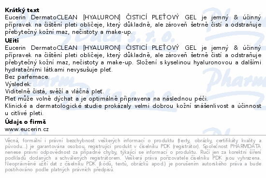 EUCERIN DermatoCLEAN čisticí gel 200ml 2020