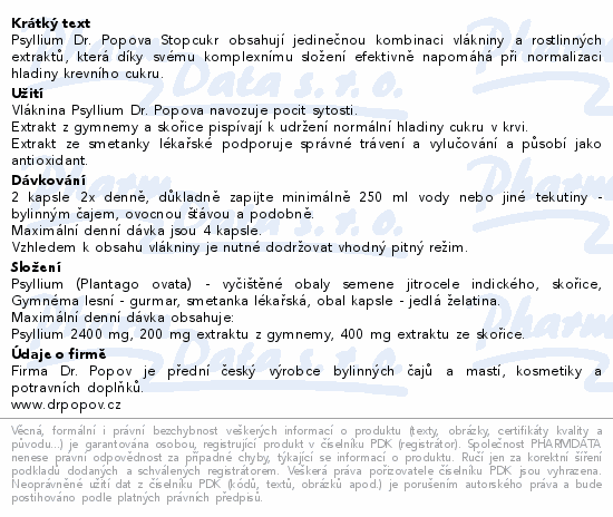 Dr.Popov Psyllium Stopcukr cps.120