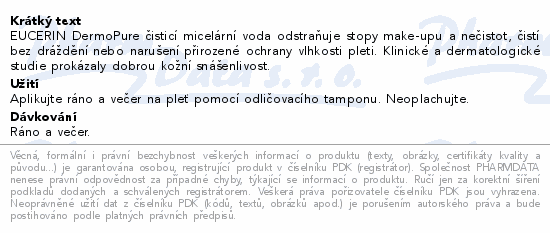 Eucerin DermoPure čisticí micelární voda 200ml