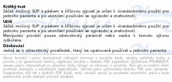 Sáček urinální SUP pásek kříž.výp.2000ml Steriwund